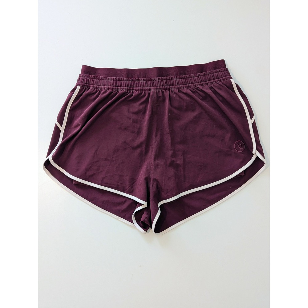 Vuori Maroon Luna Piped Shorts High Rise Lined Activewear Women's Size M EUC